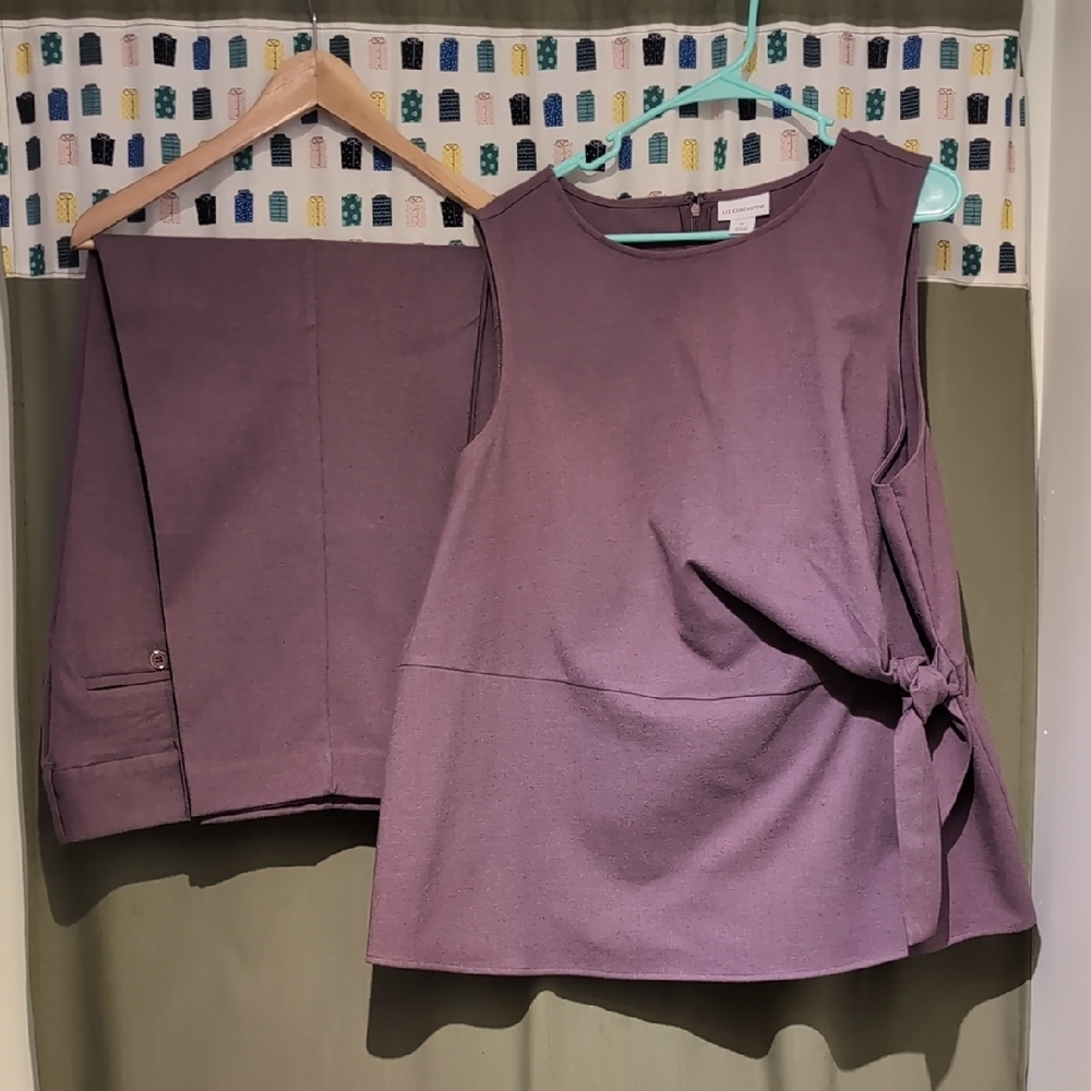 NEW Purple Sleeveless Top and Slacks Set